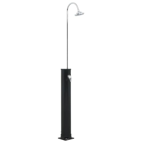 Solardusche 220 cm Schwarz mit 20 L Tank aus PVC & rostfreiem Stahl - Langlebiges Pool-Zubehör für Garten & Terrasse - Ideal zur Erfrischung im Sommer von Eleganz