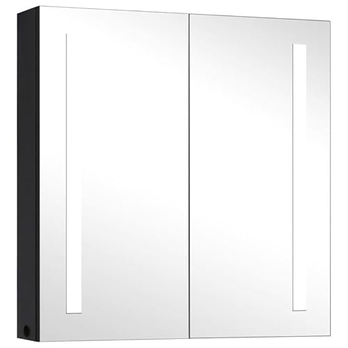 Spiegelschrank Bad 62x14x60 cm - Moderner Badezimmerschrank mit MDF & Glas - Stauraum Lösung für kleine Bäder - Elegantes Design mit Beleuchtung von Eleganz