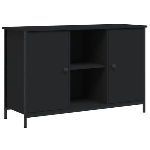 TV-Schrank Schwarz 100x35x65 cm aus Holzwerkstoff & Eisen - Moderner Lautsprecher-Stand für Wohnzimmer & Home-Entertainment TV-Schrank Schwarz 100x35x65 cm aus Holzwerkstoff & Eisen - Moderner Lautsprecher-Stand für Wohnzimmer & Home-Entertainment von Eleganz