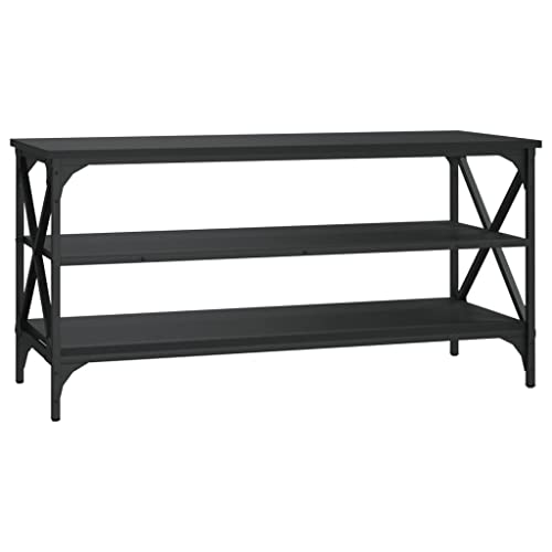 TV-Schrank Schwarz 100x40x50 cm aus Holzwerkstoff & Eisen - Moderner Medientisch für Wohnzimmer, Stilvoll & Stabil - Ideal für kleine Räume TV-Schrank Schwarz 100x40x50 cm aus Holzwerkstoff & Eisen - Moderner Medientisch für Wohnzimmer, Stilvoll & Stabil - Ideal für kleine Räume von Eleganz