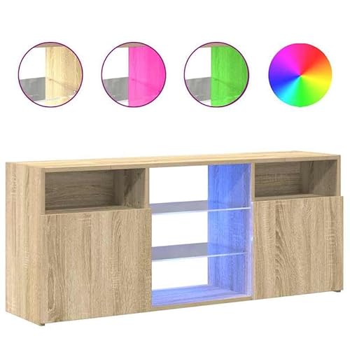 TV-Schrank Sonoma-Eiche 120x30x50 cm mit -Beleuchtung - Moderner Holzwerkstoff & Hartglas für optimale Lautsprecher-Präsentation - Stilvolles Wohnzimmer-Möbel TV-Schrank Sonoma-Eiche 120x30x50 cm mit -Beleuchtung - Moderner Holzwerkstoff & Hartglas für optimale Lautsprecher-Präsentation - Stilvolles Wohnzimmer-Möbel von Eleganz