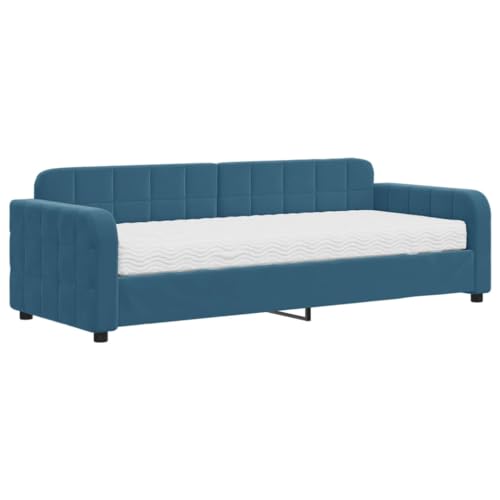 Tagesbett mit Matratze 80x200 cm Blau Samt - Bequemes Schlafsofa für Gastzimmer & Wohnzimmer, Platzsparend & Langlebig, Ideal für Gäste & Kleine Räume Tagesbett mit Matratze 80x200 cm Blau Samt - Bequemes Schlafsofa für Gastzimmer & Wohnzimmer, Platzsparend & Langlebig, Ideal für Gäste & Kleine Räume von Eleganz