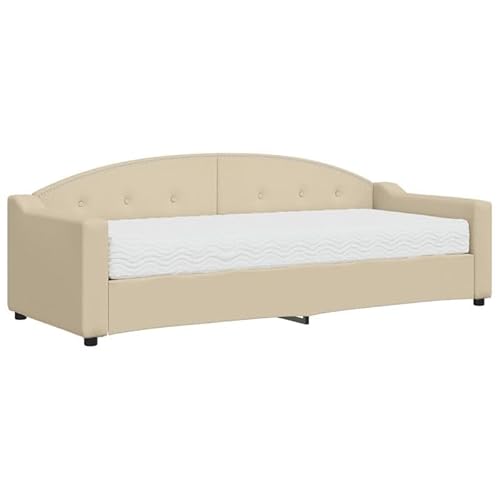 Tagesbett mit Matratze 80x200 cm Creme Stoff – Bequemes Schlafsofa für Gastzimmer & kleine Räume, langlebig & platzsparend Tagesbett mit Matratze 80x200 cm Creme Stoff – Bequemes Schlafsofa für Gastzimmer & kleine Räume, langlebig & platzsparend von Eleganz