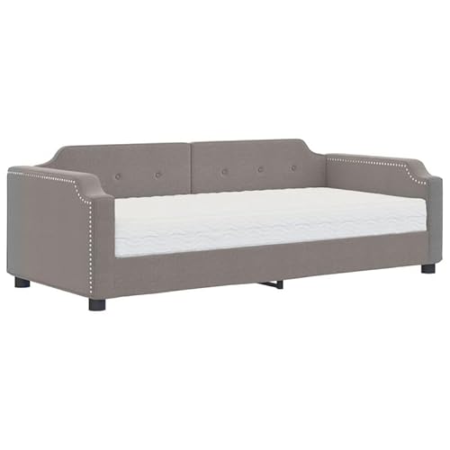 Tagesbett mit Matratze 80x200 cm Taupe Stoff – Bequemes Schlafsofa für Gäste & Kleine Räume, Langlebig & Pflegeleicht – Ideal für Wohnzimmer oder Büro Tagesbett mit Matratze 80x200 cm Taupe Stoff – Bequemes Schlafsofa für Gäste & Kleine Räume, Langlebig & Pflegeleicht – Ideal für Wohnzimmer oder Büro von Eleganz