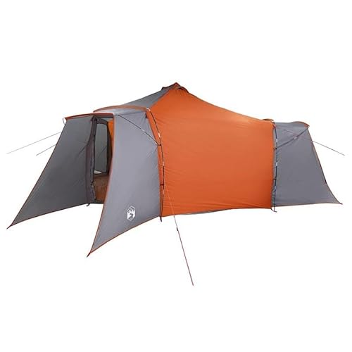 Tipi Zelt Pavillon mit Dach Grau und Orange – Robuster Stoff für Garten, Camping und Outdoor-Abenteuer – Leicht aufzubauen und wasserabweisend – Perfekt für Familien und Naturliebhaber von Eleganz