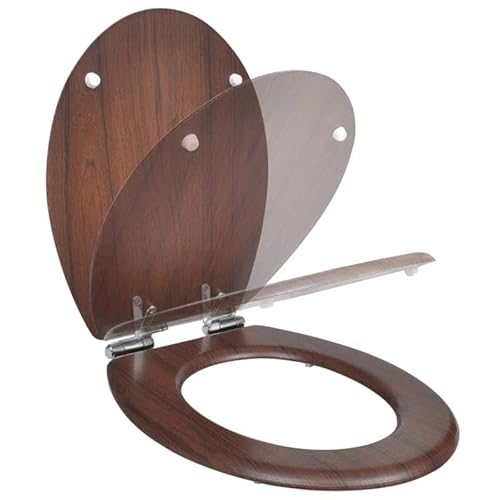 Toilettensitz aus MDF mit Absenkautomatik - Design Braun - Langlebig & Hygienisch - Ideal für moderne Badezimmer - Einfache Montage von Eleganz