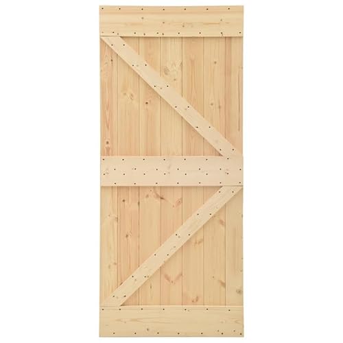 Türgriff aus massivem Kiefernholz 80x210 cm | Natürliches Finish | Langlebig & umweltfreundlich | Ideal für Wohnungstüren | Türbeschläge & -klingeln von Eleganz
