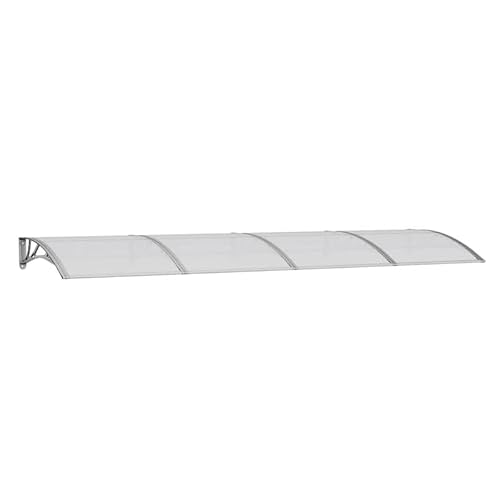 Türvordach aus Polycarbonat und Aluminium, 350x100 cm, grau - Langlebiges Markisendach für Terrassen und Hauseingänge, Witterungsbeständig und UV-Schutz von Eleganz