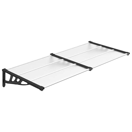 Türvordach aus Polycarbonat und Aluminium 199x90 cm - Schwarz & Transparent für Terrassen und Hauseingänge - Wetterfest und langlebig von Eleganz
