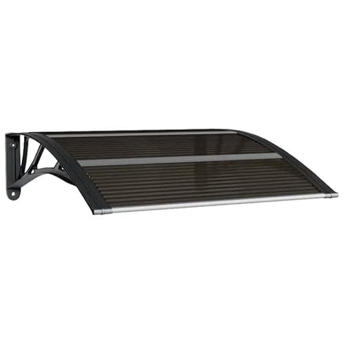Türvordach aus Polycarbonat und Aluminium 80x75 cm schwarz - Langlebiges Markisendach für Terrassen und Hauseingänge - Wetterbeständig und pflegeleicht von Eleganz