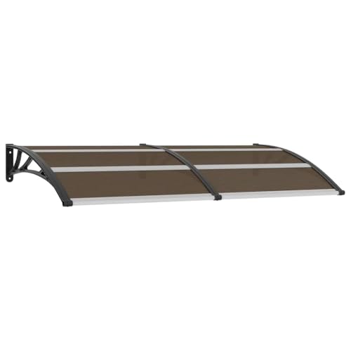 Vordach Schwarz 200x100 cm aus Polycarbonat-Platten mit ABS-Halterung & Aluminiumleisten – langlebig & wetterfest für Terrassen & Eingangsbereiche von Eleganz