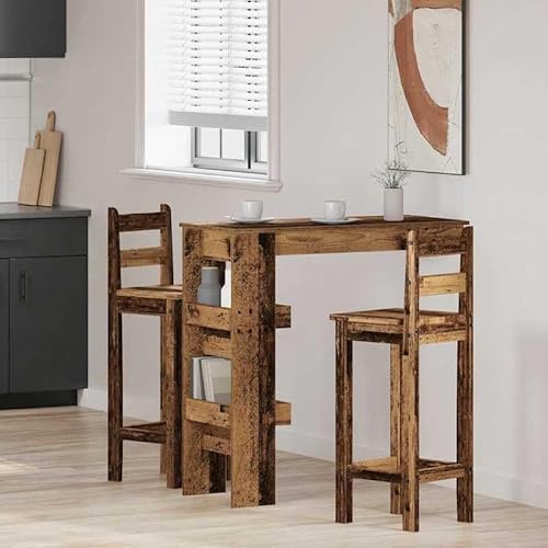 Wand-Bartisch Altholz-Optik 102x45x103,5 cm - Holzwerkstoff Küchentisch mit Stauraum - Platzsparende Bar für kleine Wohnungen & Balkon - Rustikaler Design-Tisch für Küche, Wohnzimmer oder Garten Wand-Bartisch Altholz-Optik 102x45x103,5 cm - Holzwerkstoff Küchentisch mit Stauraum - Platzsparende Bar für kleine Wohnungen & Balkon - Rustikaler Design-Tisch für Küche, Wohnzimmer oder Garten von Eleganz