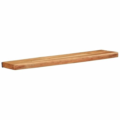 Wandregal 2er Set aus massivem Akazienholz 80x20x3,5 cm - Stabiles Regalbrett mit natürlichem Finish für Küche, Wohnzimmer oder Büro von Eleganz