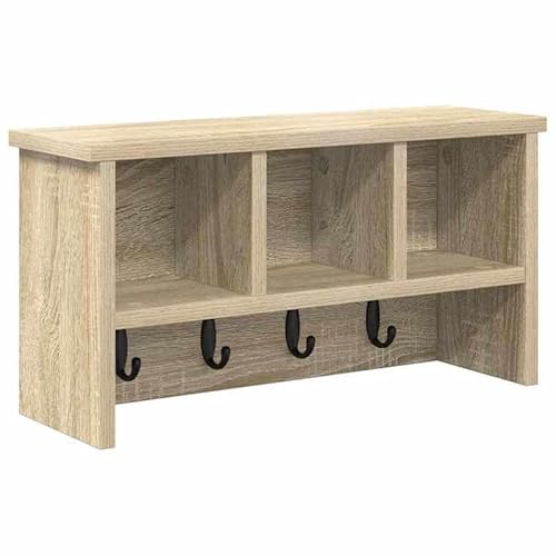 Wandregal Sonoma Eiche - Kleiderständer aus Holzwerkstoff 50 x 16 x 26 cm - Platzsparend & Stilvoll für Kleidung, Handtücher & Mehr - Ideal für Flur, Schlafzimmer & kleine Wohnungen Wandregal Sonoma Eiche - Kleiderständer aus Holzwerkstoff 50 x 16 x 26 cm - Platzsparend & Stilvoll für Kleidung, Handtücher & Mehr - Ideal für Flur, Schlafzimmer & kleine Wohnungen von Eleganz