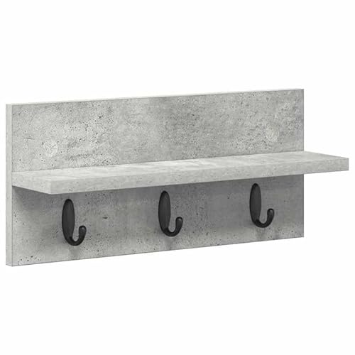 Wandregal aus Holzfaserstoff - Moderner Kleiderständer Betongrau 40x10.5x18 cm - Platzsparend & Stylisch für Kleidung, Handtücher - Ideal für kleine Räume, Badezimmer, Flur von Eleganz