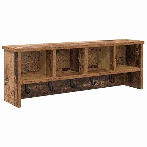 Wandregal aus Holzwerkstoff mit Kleiderständer - Stilvolles Wandregal für Kleidung & Deko (75 x 16 x 26 cm) - Platzsparend & Robust für Flur, Schlafzimmer oder Bad von Eleganz