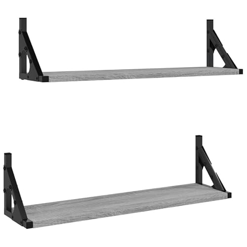 Wandregale 2 STK. Grau Sonoma 60x15x15,5 cm - Stabile Holzwerkstoff & Metall Regale für Küche, Wohnzimmer oder Büro - Platzsparend & Langlebig Wandregale 2 STK. Grau Sonoma 60x15x15,5 cm - Stabile Holzwerkstoff & Metall Regale für Küche, Wohnzimmer oder Büro - Platzsparend & Langlebig von Eleganz