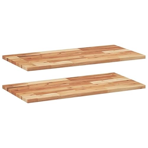 Wandregale 2er Set aus Akazien-Massivholz (60x40x2 cm) – Ölbehandelt für Wohnzimmer, Küche & Bad | Stabil & Langlebig | Modernes Design für mehr Stauraum von Eleganz