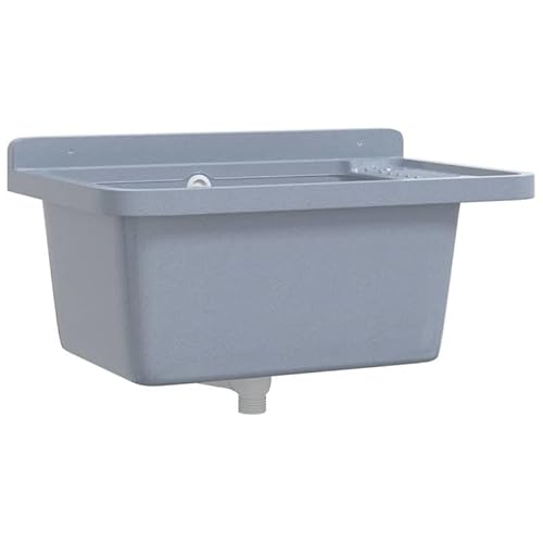 Waschbecken aus Harz, grau 60x40x28 cm, wandmontiert - langlebig & pflegeleicht für Küche, Bad oder Gartenhaus Waschbecken aus Harz, grau 60x40x28 cm, wandmontiert - langlebig & pflegeleicht für Küche, Bad oder Gartenhaus von Eleganz