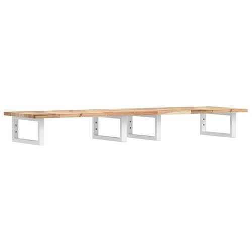 Waschbeckenregal aus massivem Akazienholz & Stahl - Badezimmerregal für Wandmontage - Naturbelassen & langlebig - Stauraum-Lösung für Handtücher & Accessoires - Modernes Design für Ihr Badezimmer von Eleganz
