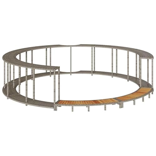 Whirlpool-Umrandung mit Stauraum - Graue Poly Rattan Treppe für Poolbereich - Robuste PE-Rattan Konstruktion mit pulverbeschichtetem Stahl & massivem Akazienholz - Praktische Aufbewahrungslösung Whirlpool-Umrandung mit Stauraum - Graue Poly Rattan Treppe für Poolbereich - Robuste PE-Rattan Konstruktion mit pulverbeschichtetem Stahl & massivem Akazienholz - Praktische Aufbewahrungslösung von Eleganz