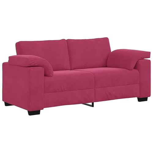 Zweisitzer-Sofa Weinrot 140 cm Samt - Modernes Sofa für Wohnzimmer & kleine Räume - Stabile Konstruktion aus Sperrholz, Stahl & Kunststoff - Bequem & langlebig von Eleganz