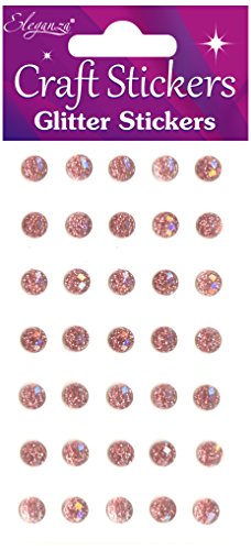Eleganza Glitzer gems-8 mm Rose Gold, Kunststoff, pink, 16.4 x 7,5 x 0,3 cm von Eleganza