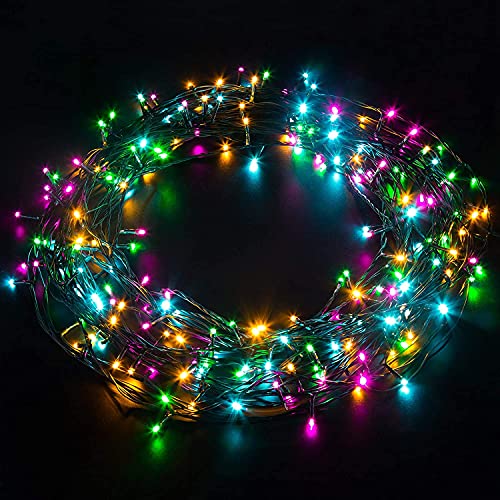 Elegear Bunt Lichterkette 20M 200 LEDs 8 Modi Weihnachtsbeleuchtung für Innen Außen IP44 Außenlichterkette für Weihnachtsdeko Geburtstag Feiertag Party Hotel Garten von Elegear