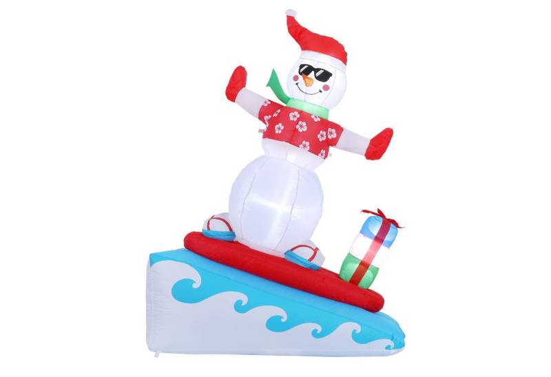 Elegear Dekofigur Aufblasbare Hallowee/Weihnachtsdeko Kürbis-Laterne/Schneemann (Set, 2 St., 2tlg), mit 5 weiße LEDs und Gebläse, Snowman Outdoor für Garten Hof Haus von Elegear