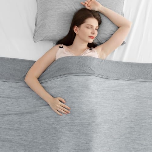 Elegear Kühldecke leichte Sommerdecke, Körper kühl halten, Arc-Chill 3.0 Kühlfasern Q-Max>0,5 Selbstkühlende Decke für Besseren Schlaf, doppelseitige kühlende Decke Sofadecke, Grau 220 x 240cm von Elegear