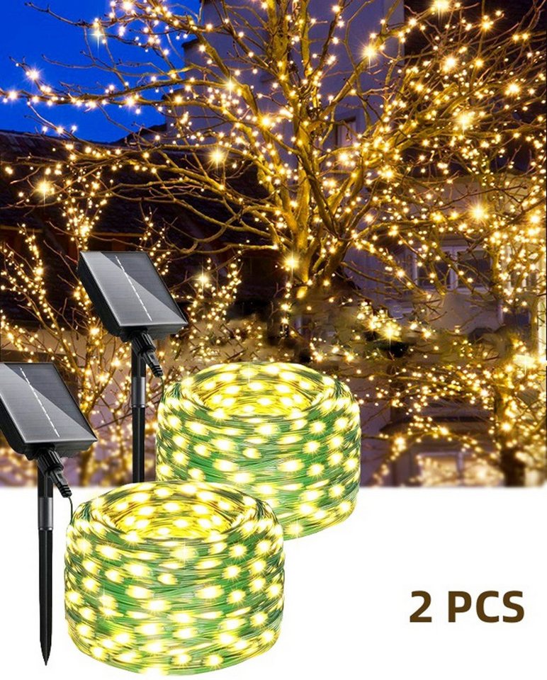 Elegear Lichterkette 30M 300LEDs Solar Lichterkette, Weihnachten Deko Gartenleuchte, 300-flammig, Solar/USB für Innen und Außen von Elegear