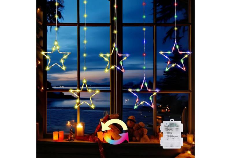 Elegear LED-Lichterkette 88/120/144/150cm LED Lichtervorhang mit Timer/Memory-Funktion, LED Fensterbilder für Innen/Außen/Fenster Weihanchten Deko mit Haken Elegear LED-Lichterkette 88/120/144/150cm LED Lichtervorhang mit Timer/Memory-Funktion, LED Fensterbilder für Innen/Außen/Fenster Weihanchten Deko mit Haken von Elegear