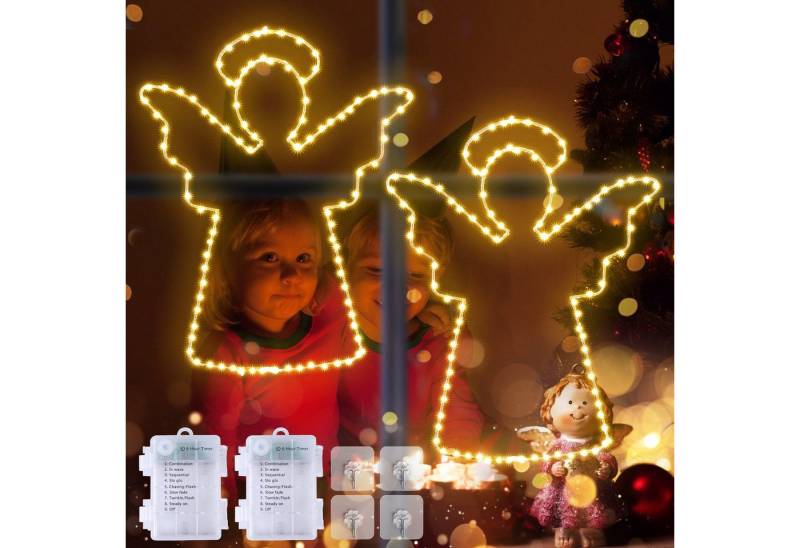 Elegear LED-Lichterkette 88/120/144/150cm LED Lichtervorhang mit Timer/Memory-Funktion, LED Fensterbilder für Innen/Außen/Fenster Weihanchten Deko mit Haken Elegear LED-Lichterkette 88/120/144/150cm LED Lichtervorhang mit Timer/Memory-Funktion, LED Fensterbilder für Innen/Außen/Fenster Weihanchten Deko mit Haken von Elegear