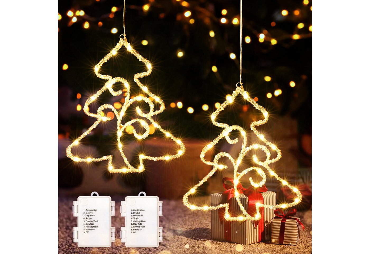 Elegear LED-Lichterkette LED Dekolicht Weihnachtsbaum Weihnachtsdeko 75 x 43CM mit 143/110 LEDs, Weihnachtsbeleuchtung Fenster für Innen/Außen, Timer Speicherfunktion Elegear LED-Lichterkette LED Dekolicht Weihnachtsbaum Weihnachtsdeko 75 x 43CM mit 143/110 LEDs, Weihnachtsbeleuchtung Fenster für Innen/Außen, Timer Speicherfunktion von Elegear