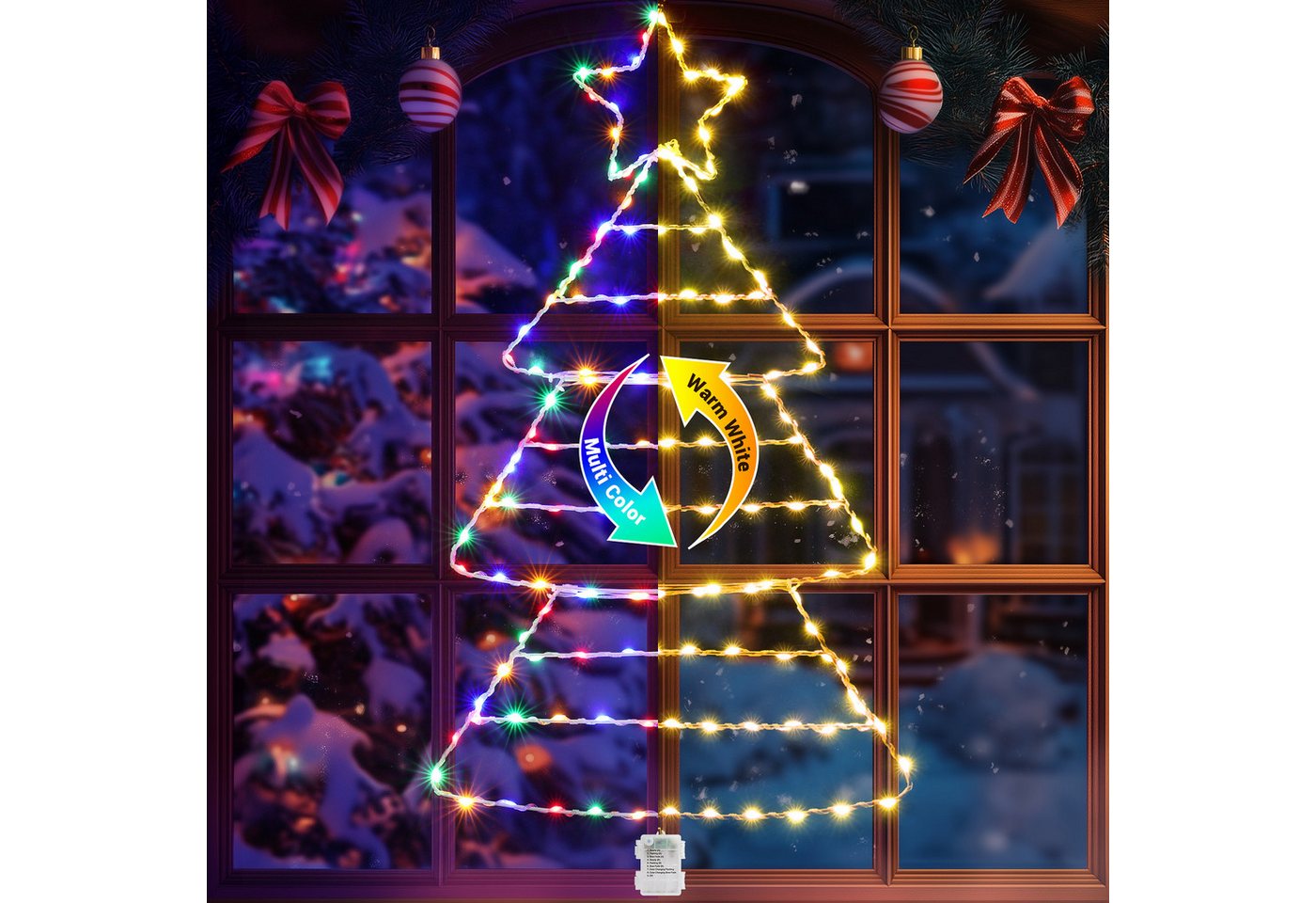 Elegear LED-Lichterkette LED Dekolicht Weihnachtsbaum Weihnachtsdeko 75 x 43CM mit 143/110 LEDs, Weihnachtsbeleuchtung Fenster für Innen/Außen, Timer Speicherfunktion Elegear LED-Lichterkette LED Dekolicht Weihnachtsbaum Weihnachtsdeko 75 x 43CM mit 143/110 LEDs, Weihnachtsbeleuchtung Fenster für Innen/Außen, Timer Speicherfunktion von Elegear