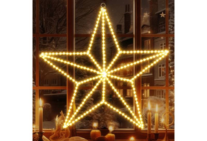 Elegear LED-Lichterkette LED Dekolicht Weihnachtsengel mit timer 8 Modi Memory-Funktion, Haken, Metallstern mit EU-Stecker & Haken – Ideal für Fenster & Schaufenster von Elegear