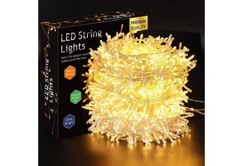 Elegear LED-Lichterkette LED-Lichterkette LED-Lichtervorhang Warmweiß, für Weihnachtsbaum, 1000-flammig, Timer/Memory-Funktion 8 Modi Elegear LED-Lichterkette LED-Lichterkette LED-Lichtervorhang Warmweiß, für Weihnachtsbaum, 1000-flammig, Timer/Memory-Funktion 8 Modi von Elegear