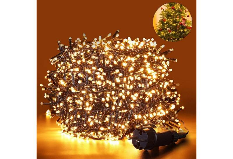 Elegear LED-Lichterkette LED-Lichtervorhang, warmweiß Weihnachten Lichterkette Deko, 2000-flammig, mit 8Modi/Timer Für Weihnachtsbäume von Elegear