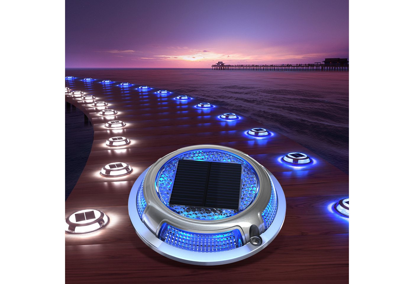 Elegear LED Solarleuchte 4/8 Stück Solarlampen Außen, Gartenleuchte für Weg Deck Garage Hof, Solarbetrieben, Automatisches Ein/Aus, Langlebige LEDs, LED fest integriert, Warmgelb, Solar-Deckleuchten Außen, 20t belastbar, IP68 wasserdicht, Blauweiß Elegear LED Solarleuchte 4/8 Stück Solarlampen Außen, Gartenleuchte für Weg Deck Garage Hof, Solarbetrieben, Automatisches Ein/Aus, Langlebige LEDs, LED fest integriert, Warmgelb, Solar-Deckleuchten Außen, 20t belastbar, IP68 wasserdicht, Blauweiß von Elegear