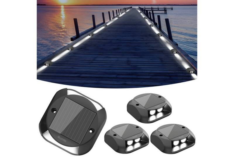 Elegear LED Solarleuchte 4/8 Stück Solarleuchten, Aussen Bodenbeleuchtung, IP65 Wasserdicht, LED fest verbaut, Kaltweiß, Solar lampen, LED Gartenleuchten für Weg, Treppe, Terrasse & Deck von Elegear