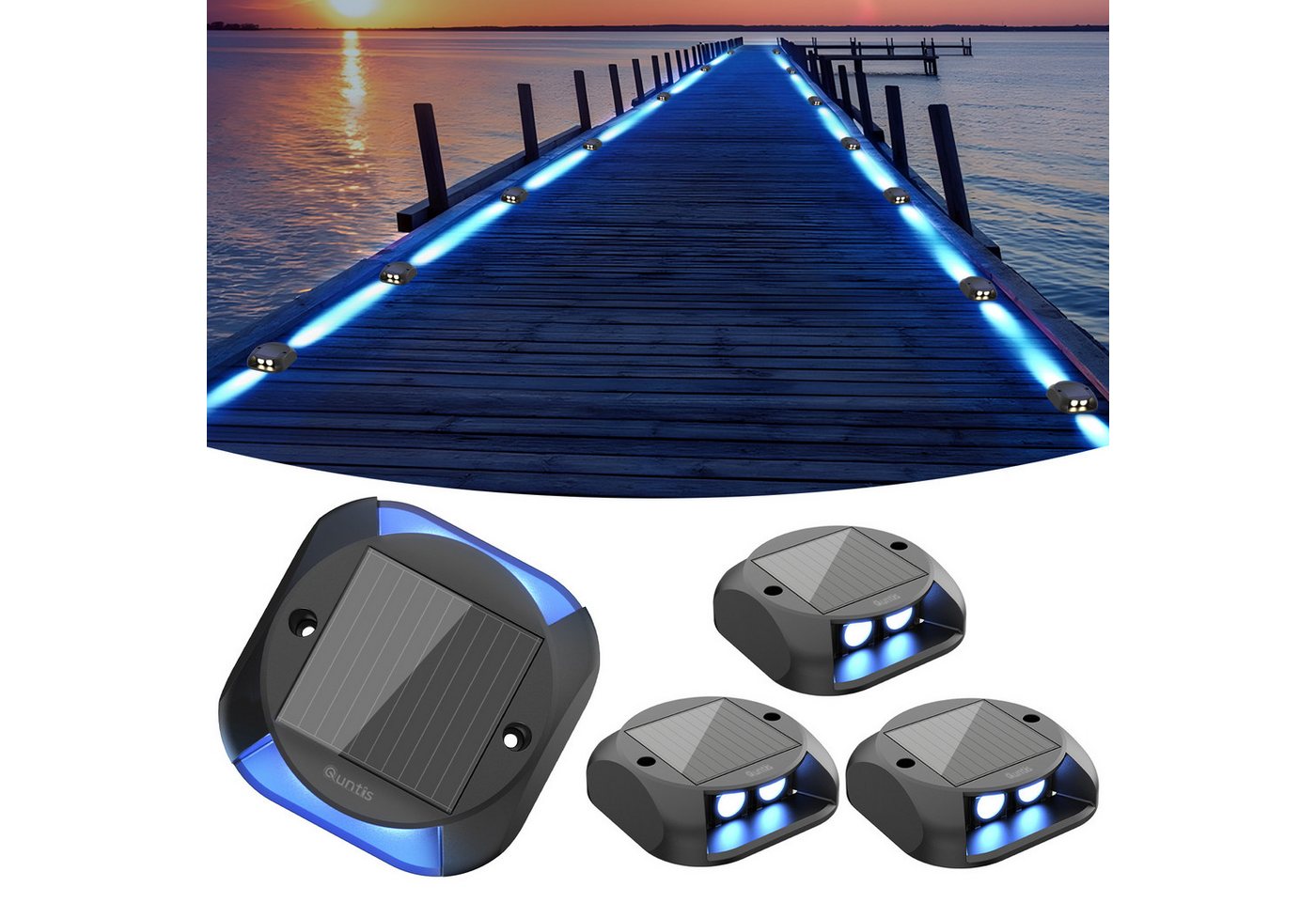 Elegear LED Solarleuchte 4/8 Stück Solarleuchten, Aussen Bodenbeleuchtung, IP65 Wasserdicht, LED fest verbaut, Blaulicht, Solar lampen, LED Gartenleuchten für Weg, Treppe, Terrasse & Deck Elegear LED Solarleuchte 4/8 Stück Solarleuchten, Aussen Bodenbeleuchtung, IP65 Wasserdicht, LED fest verbaut, Blaulicht, Solar lampen, LED Gartenleuchten für Weg, Treppe, Terrasse & Deck von Elegear