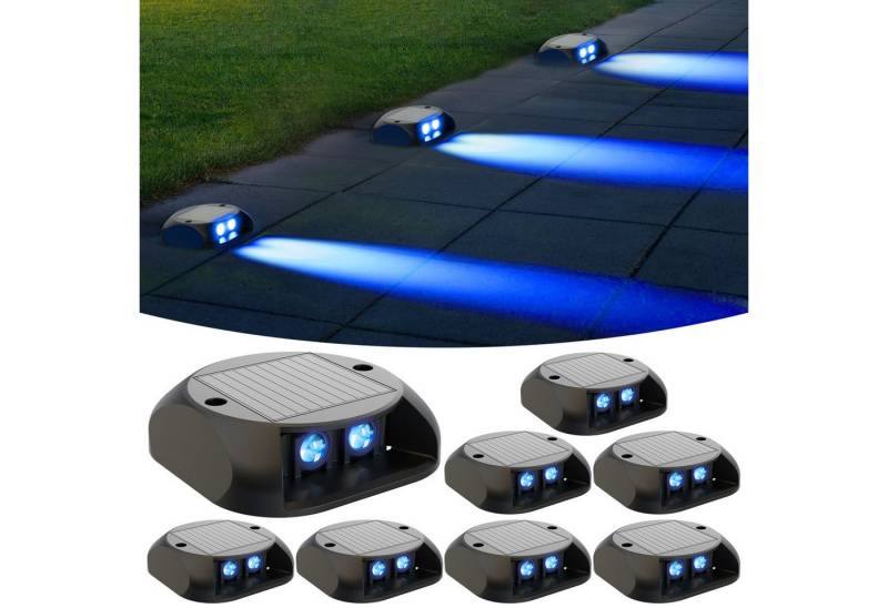 Elegear LED Solarleuchte Außen 4/8 Stück, Solarlampen Outdoor IP65, 3 Tonnen Belastbar, LED fest integriert, Blaulicht, Solar lampen, LED Gartenleuchten für Weg, Treppe, Terrasse & Deck von Elegear