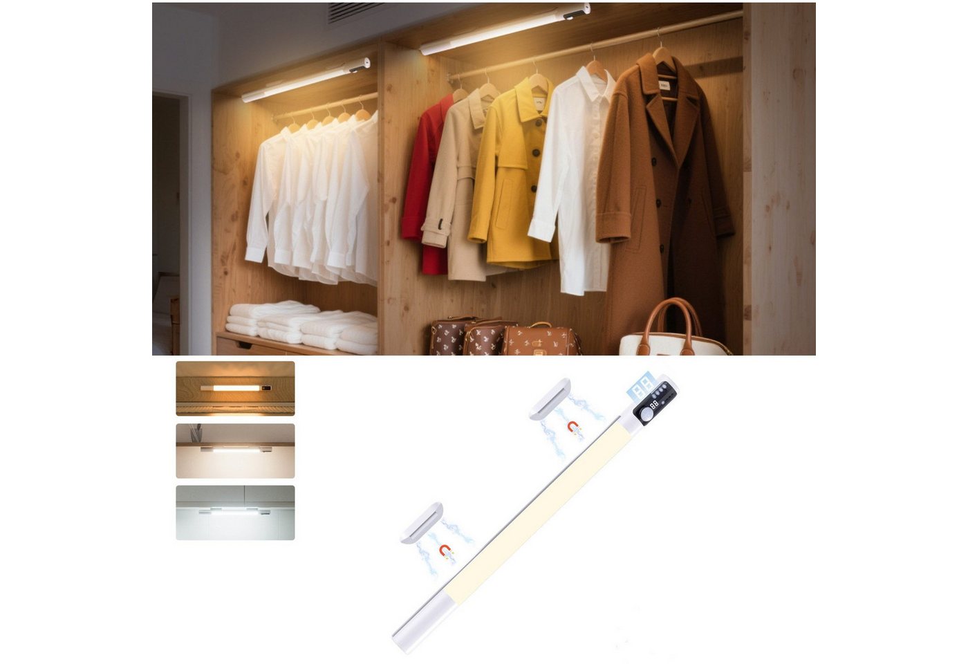 Elegear LED Unterbauleuchte 38/40 cm LED Lampe dimmbar, küchenlampe mit Bewegungsmelder, 2000 mAh Akku, 3 Farbtemperaturen, LED Leiste, LED festintegriert, LED Nachttischlampe, Warmweiß, Kaltweiß, Neutralweiß, Bewegungsmelder Licht, Schranklicht für Flur, Wohnwand, Schlafzimmer Elegear LED Unterbauleuchte 38/40 cm LED Lampe dimmbar, küchenlampe mit Bewegungsmelder, 2000 mAh Akku, 3 Farbtemperaturen, LED Leiste, LED festintegriert, LED Nachttischlampe, Warmweiß, Kaltweiß, Neutralweiß, Bewegungsmelder Licht, Schranklicht für Flur, Wohnwand, Schlafzimmer von Elegear