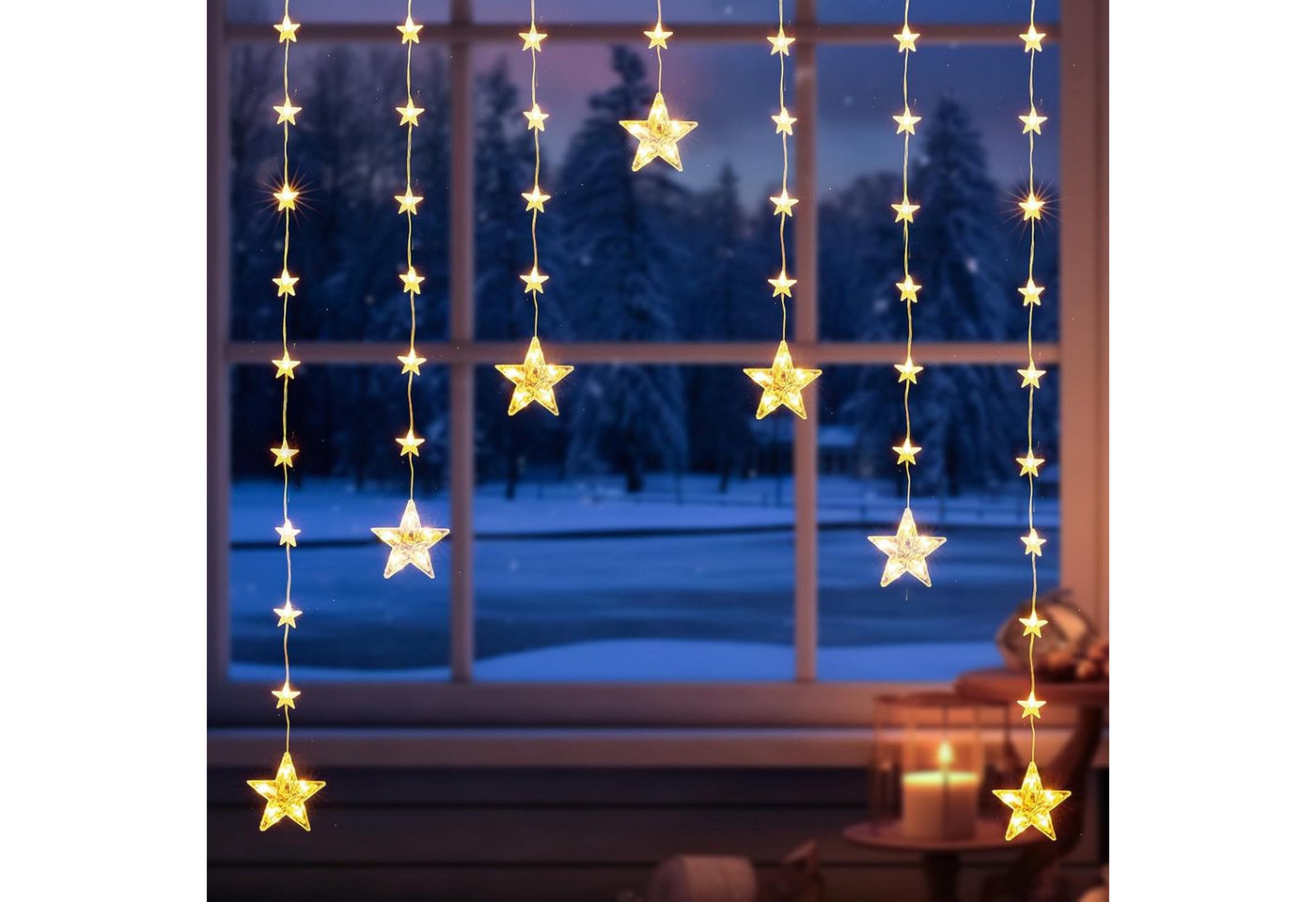 Elegear Lichterkette 114/150 cm Weihnachtsdeko Fenster Warmweiß & Bunt, Haken Timer 8 Modi, LED Fensterbilder für Innen/Außen/Fenster Weihanchten Deko Elegear Lichterkette 114/150 cm Weihnachtsdeko Fenster Warmweiß & Bunt, Haken Timer 8 Modi, LED Fensterbilder für Innen/Außen/Fenster Weihanchten Deko von Elegear