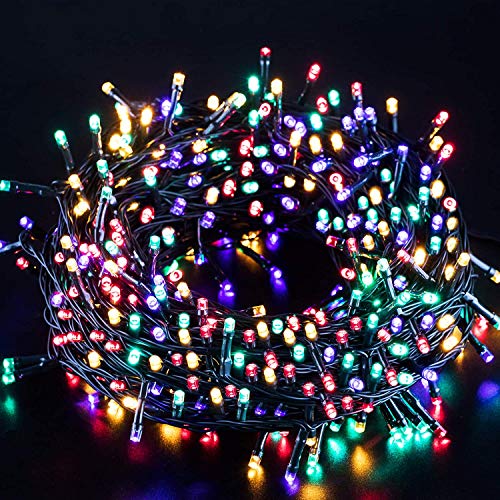 Elegear Lichterkette Außen 40M 300LEDs, Lichterkette Batterie mit Timer Speicherfunktion, Weihnachtsbeleuchtung Außen 8 Modi IP44 Bunt Lichterkette für Garten Hochzeit Party Weihnachtsdeko von Elegear