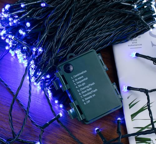 Elegear Lichterkette Außen 40M 300LEDs, Lichterkette Batterie mit Timer Speicherfunktion, Weihnachtsbeleuchtung Außen 8 Modi IP44 Lichterkette für außen und innen Weihnachtsdeko Garten Hochzeit Party von Elegear