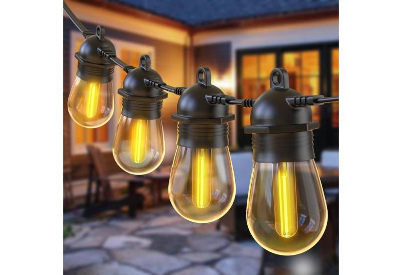 Elegear Lichterkette LED Lichterkette Outdoor 16/31m Balkonlampen Gartenlampen erweiterbare, Lichterketten mit Steckdosen für Balkon Party Halloween Weihnachtsdeko von Elegear