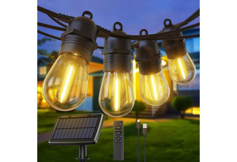 Elegear Lichterkette LED Lichterkette Außen/innen 16/31M Gartenleuchte mit S14 Glühbirnen, mit Steckdosen, Erweiterbar für Hinterhof Veranda Balkon Party Deko von Elegear