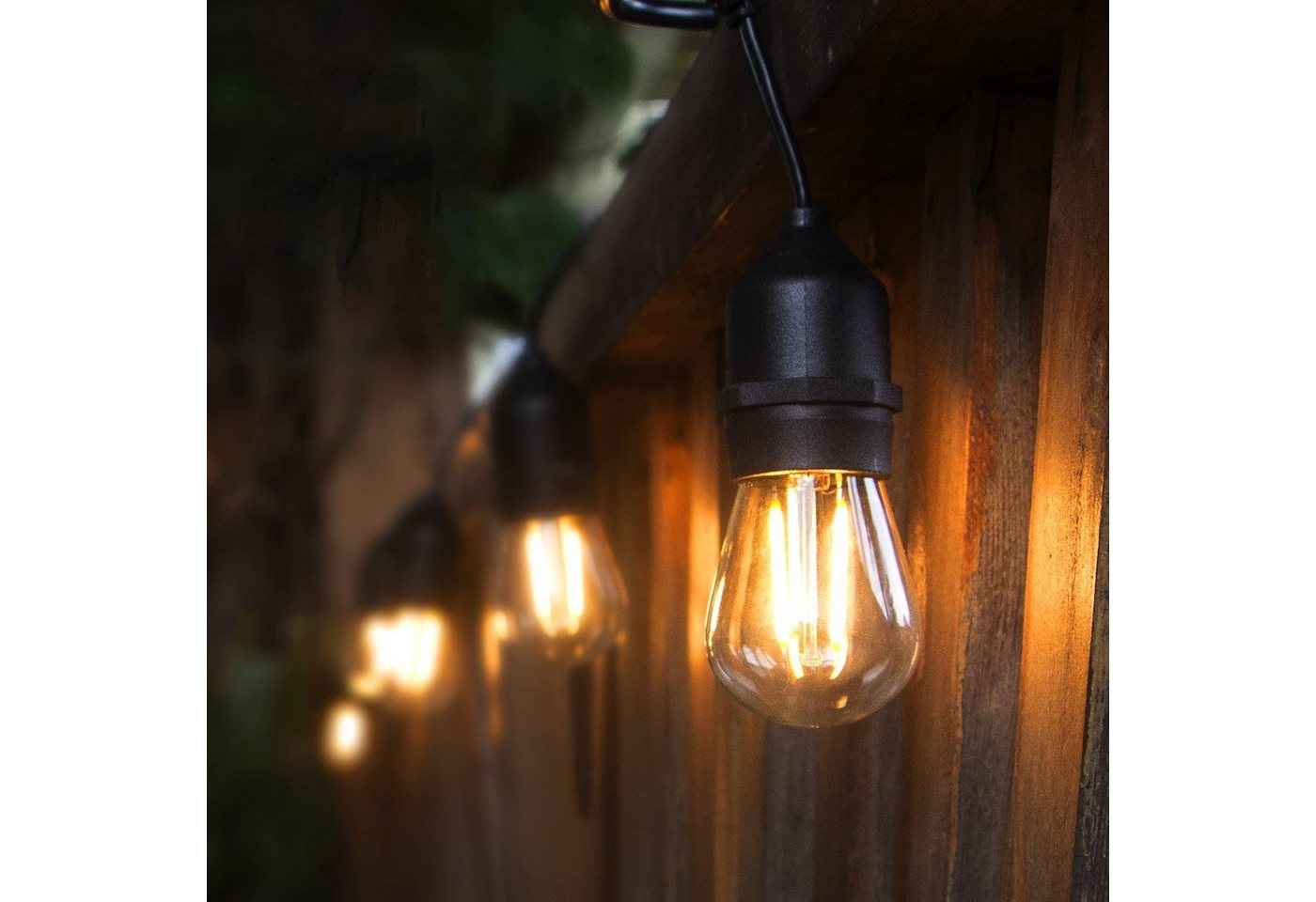 Elegear Lichterkette LED Lichterkette Außen mit S14 Glühbirnen, 16/31M Gartenleuchte, 15-flammig, IP65 für Ostern Deko, Es können bis zu 25 Stränge verbunden werden von Elegear