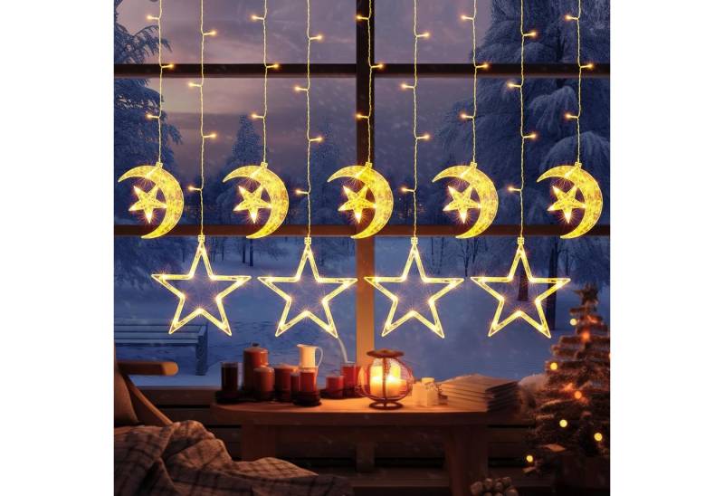 Elegear Lichtervorhang 12 Sterne Weihnachtsdeko, 2/2.2M LED Lichterkette mit Haken, 8 Modi, Memory-Funktion, für fenster Elegear Lichtervorhang 12 Sterne Weihnachtsdeko, 2/2.2M LED Lichterkette mit Haken, 8 Modi, Memory-Funktion, für fenster von Elegear